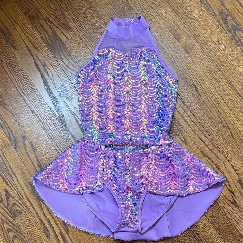 B34 Weissman Women’s MA 8/10 Lavender and Pink Sequin Dance Dress